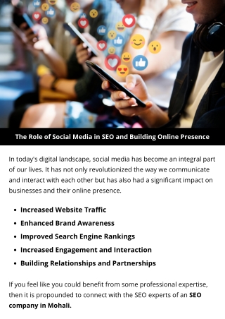 The Role of Social Media in SEO and Building Online Presence