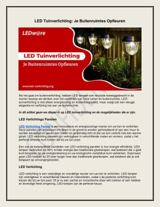 LED Tuinverlichting: Je Buitenruimtes Opfleuren