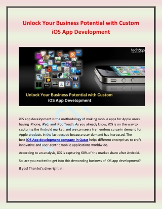 Unlock Your Business Potential with Custom iOS App Development