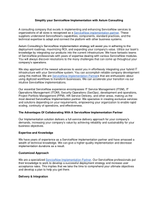 Simplify your ServiceNow Implementation with Aelum Consulting