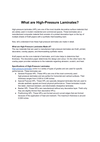 What are High-Pressure Laminates - Royale Touche
