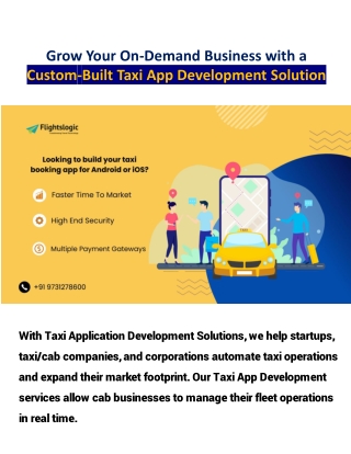 Taxi App Development services - FlightsLogic