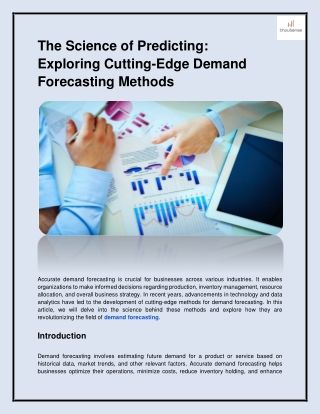 The Science of Predicting_ Exploring Cutting-Edge Demand Forecasting Methods