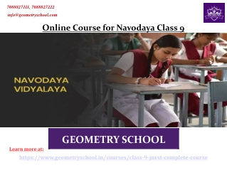 Online Course for Navodaya Class 9