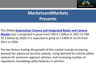 Automotive Camera and Integrated Radar and Camera: A $10.5 Billion by 2026