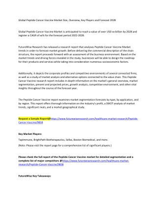 Peptide Cancer Vaccine Market