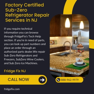 Factory Certified Sub-Zero Refrigerator Repair Services in NJ