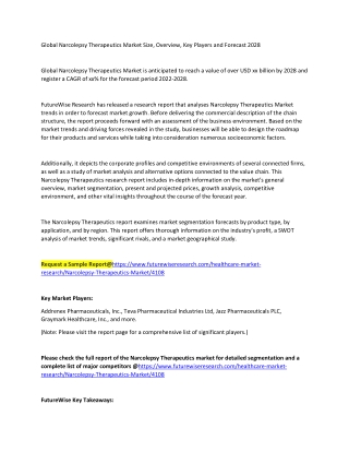 Narcolepsy Therapeutics Market