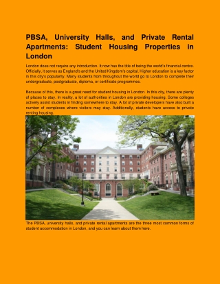 PBSA, University Halls, and Private Rental Apartments_ Student Housing Properties in London