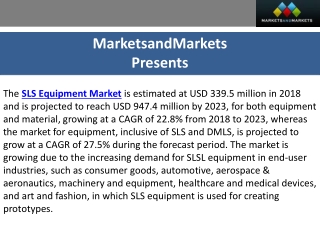 SLS Equipment Market Expected to Reach 947.4 Million USD by 2023