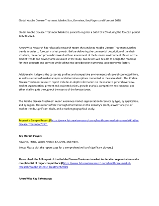 Krabbe Disease Treatment Market