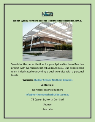 Builder Sydney Northern Beaches  Northernbeachesbuilder.com