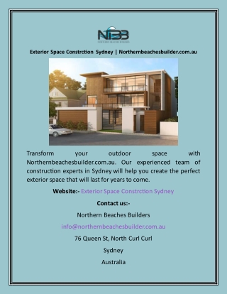 Exterior Space Constrction Sydney  Northernbeachesbuilder.com