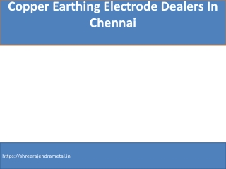 Copper Earthing Electrode Dealers In Chennai