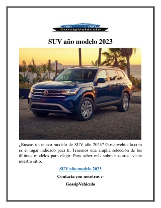 SUV año modelo 2023