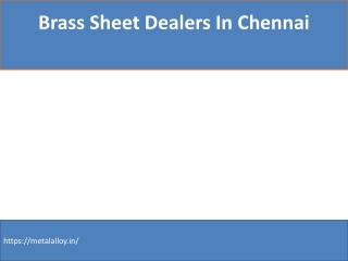 Brass Sheet Dealers In Chennai