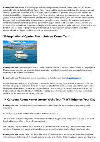 15 People You Oughta Know In The Kemer Luxury Yacht Tour Industry