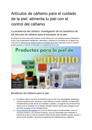 Productos para la piel de cáñamo