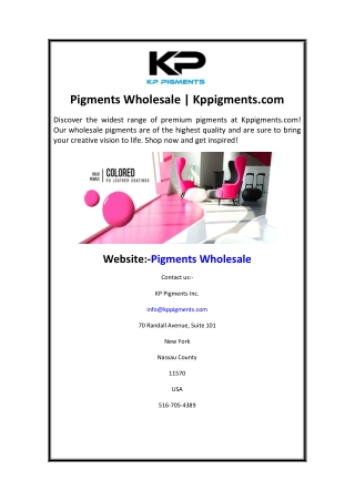 Pigments Wholesale  Kppigments.com