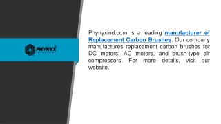 Manufacturer of Replacement Carbon Brushes Phynyxind.com