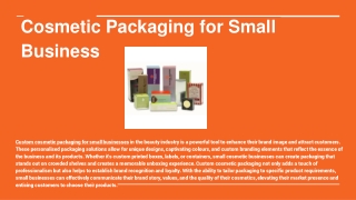 Cosmetic Packaging for Small Business