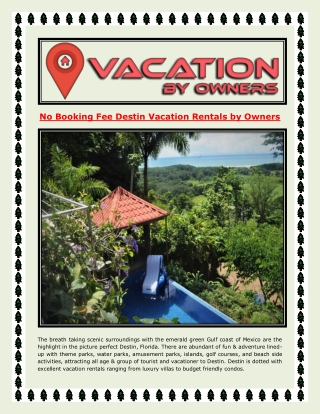 No Booking Fee Destin Vacation Rentals by Owners