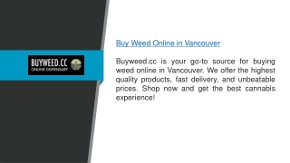 Buy Weed Online In Vancouver Buyweed.cc