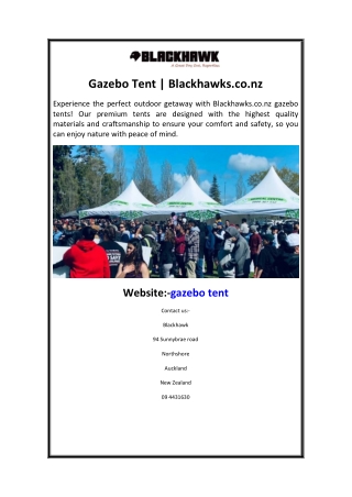 Gazebo Tent Blackhawks.co.nz