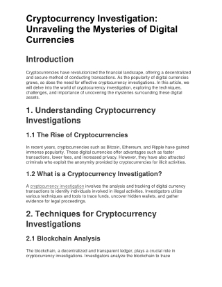 cryptocurrency investigation