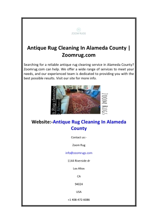 Antique Rug Cleaning In Alameda County  Zoomrug.com