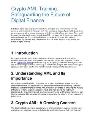 crypto AML training