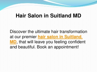 Hair Salon in Suitland MD