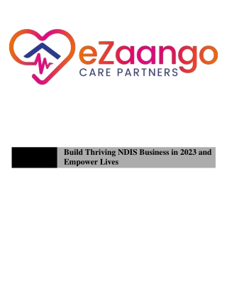 Build Thriving NDIS Business in 2023 and Empower Lives