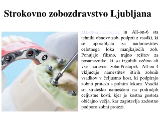 Strokovno zobozdravstvo Ljubljana