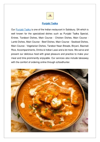 Get 15% off - Punjabi Tadka Restaurant Salisbury