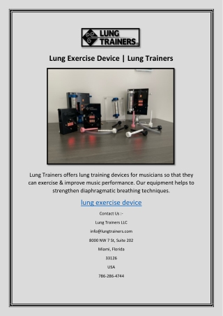 Lung Exercise Device | Lung Trainers