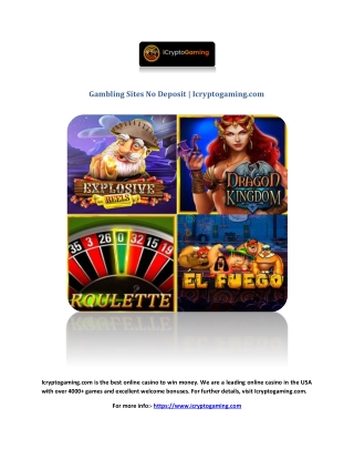 Gambling Sites No Deposit | Icryptogaming.com