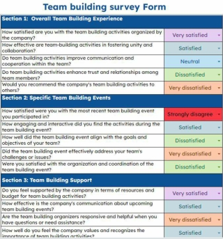 Strengthen Your Team's Bond with Team Building Survey form