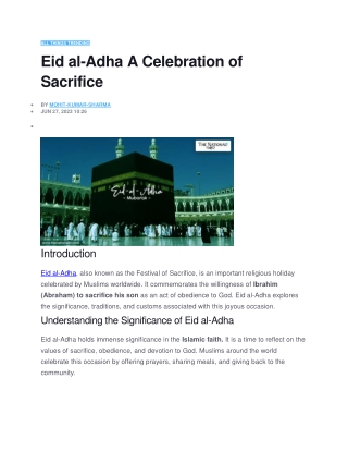 Eid al-Adha A Celebration of Sacrifice