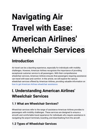 Navigating Air Travel with Ease_ American Airlines' Wheelchair Services