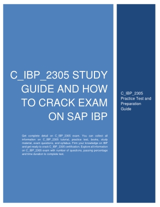 How to Prepare for C_IBP_2305 exam on SAP IBP