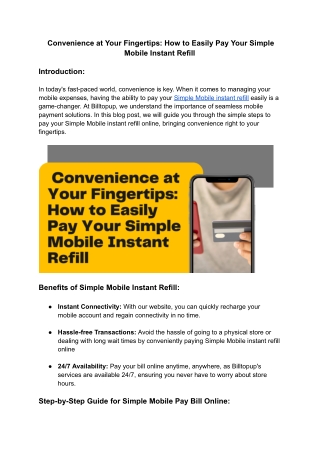 Convenience at Your Fingertips_ How to Easily Pay Your Simple Mobile Instant Refill