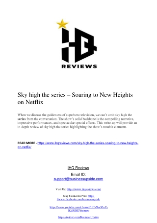 sky high the series – Soaring to New Heights on Netflix