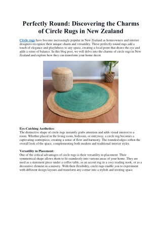 Perfectly Round Discovering the Charms of Circle Rugs in New Zealand