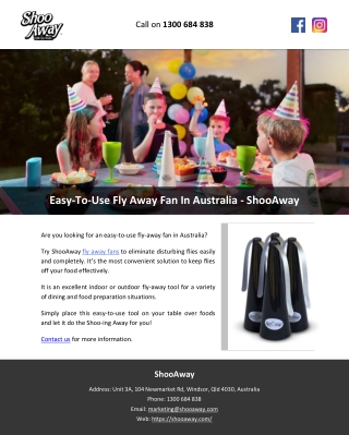 Easy-To-Use Fly Away Fan In Australia – ShooAway