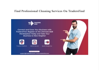 Find Professional Cleaning Services On TradersFind