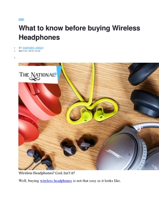 What to know before buying Wireless Headphones