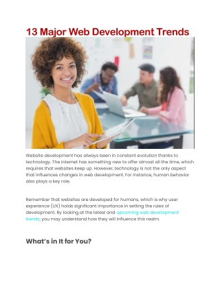 13 Major Web Development Trends