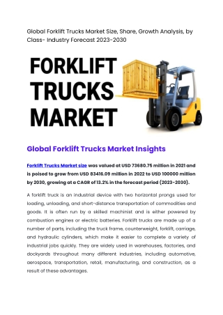 Global Forklift Trucks Market Size