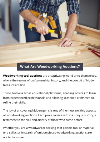 What Are Woodworking Auctions?